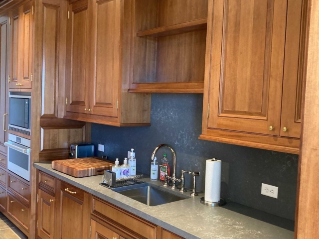 Reclaimed Heart Pine Vertical Grain Kitchen Cabinets - Kitchen
