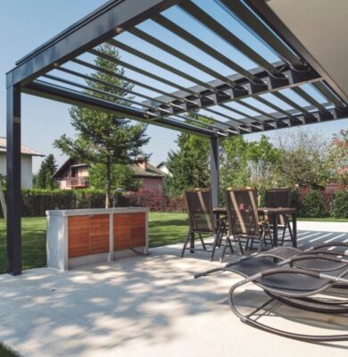 An example of a pergola on deck.