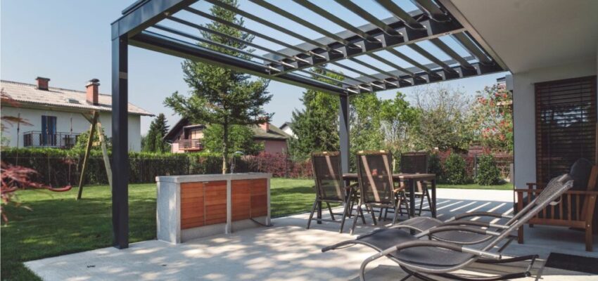 An example of a pergola on deck.