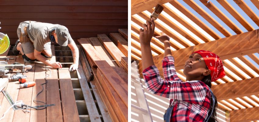 People building pergolas on their decks.