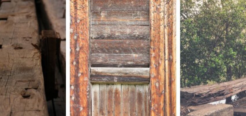 Examples of hand-hewn beams.