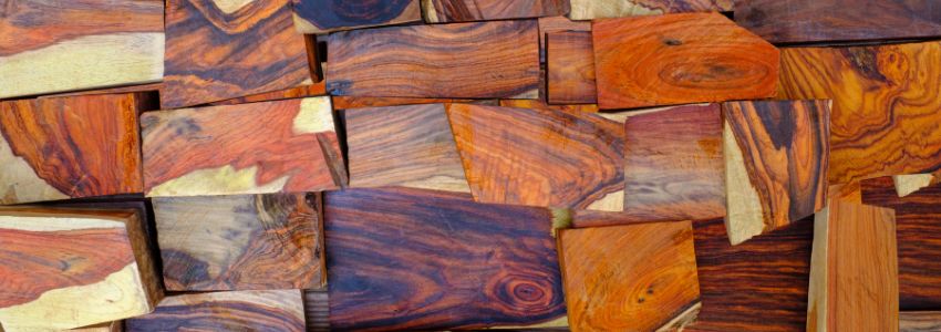 A rosewood flooring with different textures.