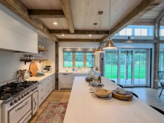 Reclaimed Natural Patina Circular Sawmark Beams - Kitchen