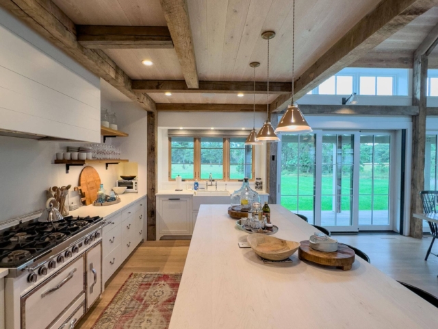 Reclaimed Natural Patina Circular Sawmark Beams - Kitchen