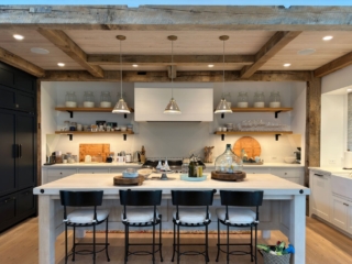 Reclaimed Natural Patina Circular Sawmark Beams - Kitchen