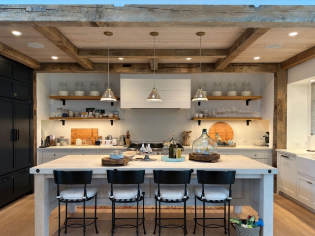 Reclaimed Natural Patina Circular Sawmark Beams - Kitchen