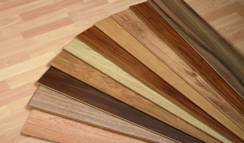 The floor has wide plank wood flooring.