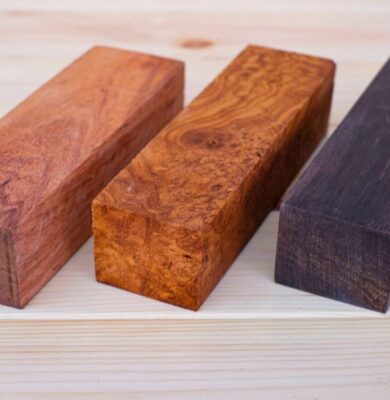 Exotic woods have different colors and patterns and come from other parts of the world.
