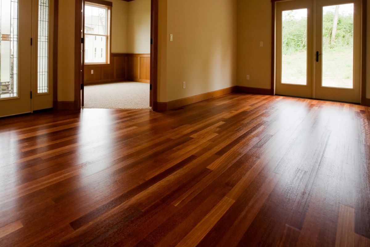 A house that has a mahogany floor.