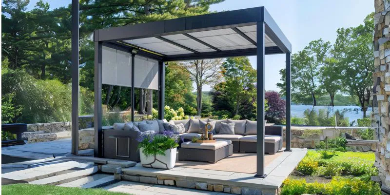 Enjoy flexibility in sun exposure with a freestanding pergola equipped with sliding sunroof panels. These panels allow you to adjust the amount of sunlight that enters your deck space.