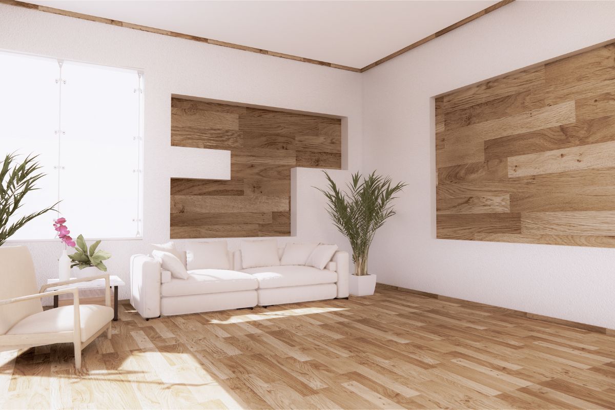 Wooden floors using a wood stabilizer.