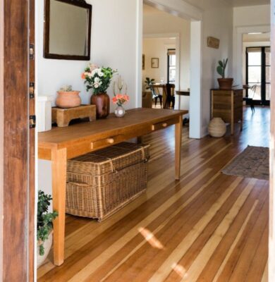 Wooden floors and furniture shine because of using olive oil in wood.