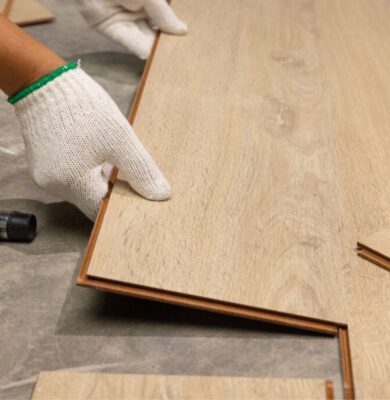 The expert man use same flooring throughout house.