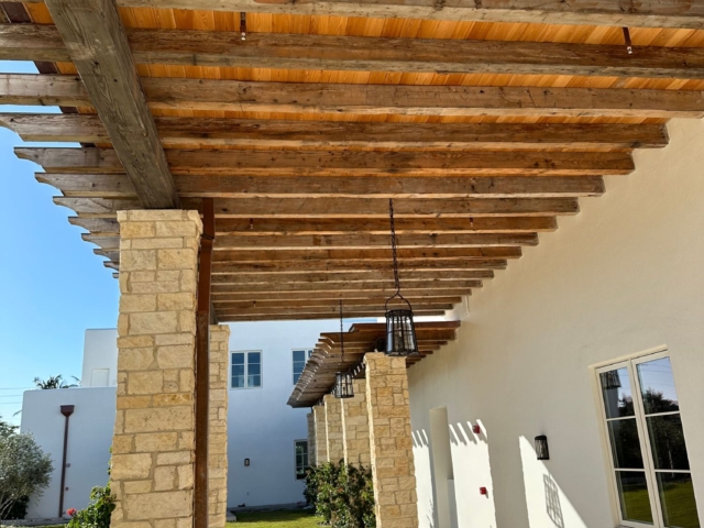 Reclaimed Douglas Fir Natural Patina Beams - Cypress Ceiling Planking - Horse Stable