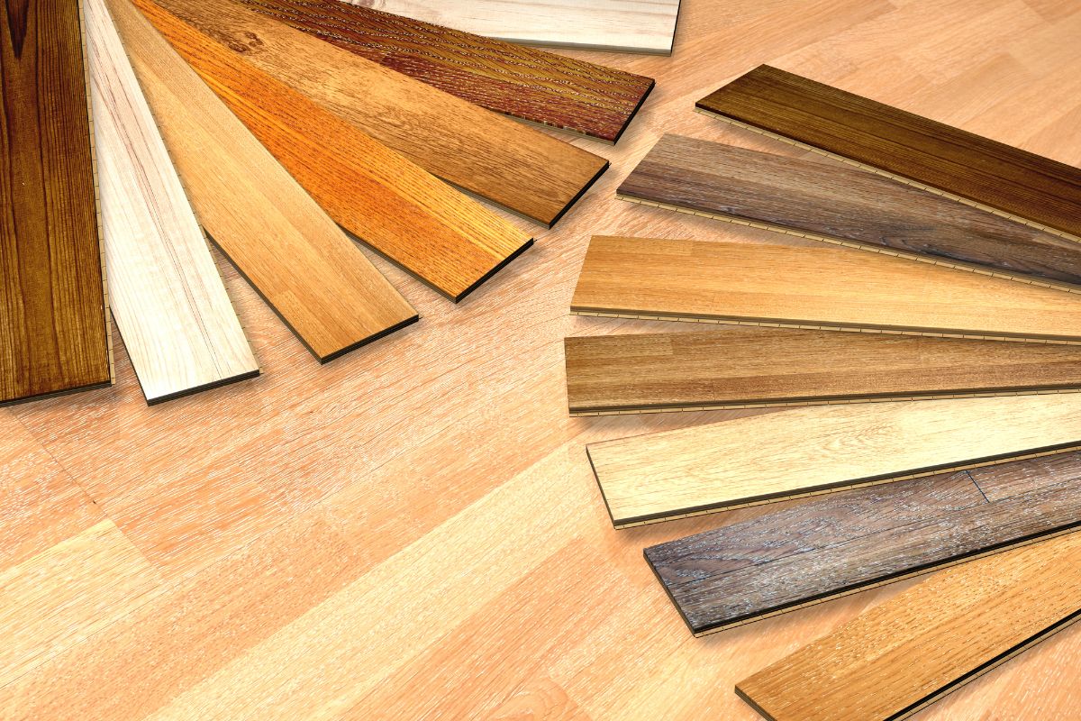 Planks of different wood floor colors
