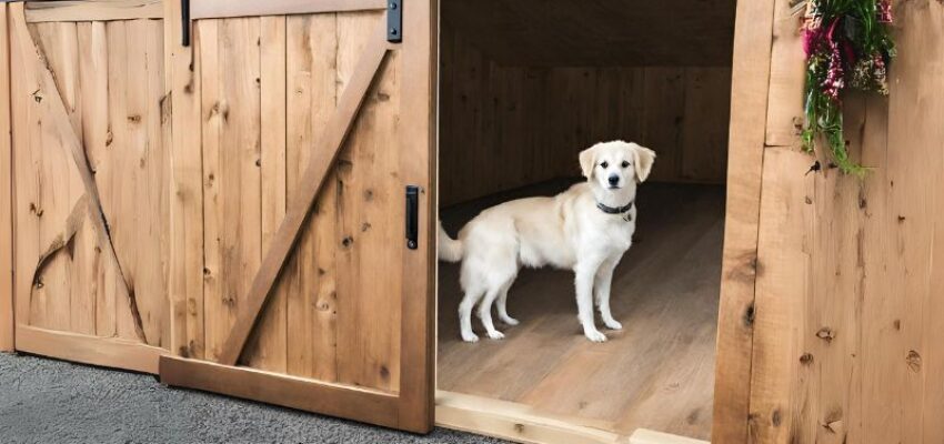 A homeowner found that adding a miniature barn door for pets to an existing barn door enhances both practicality and aesthetics.
