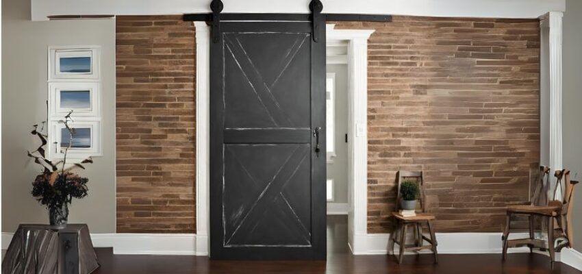 Get creative and functional with a chalkboard barn door. This innovative design combines the rustic charm of a barn door with the practicality of a chalkboard surface.
