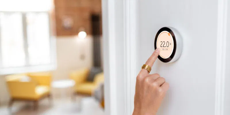 Digital thermostat as part of the most luxurious apartment amenities