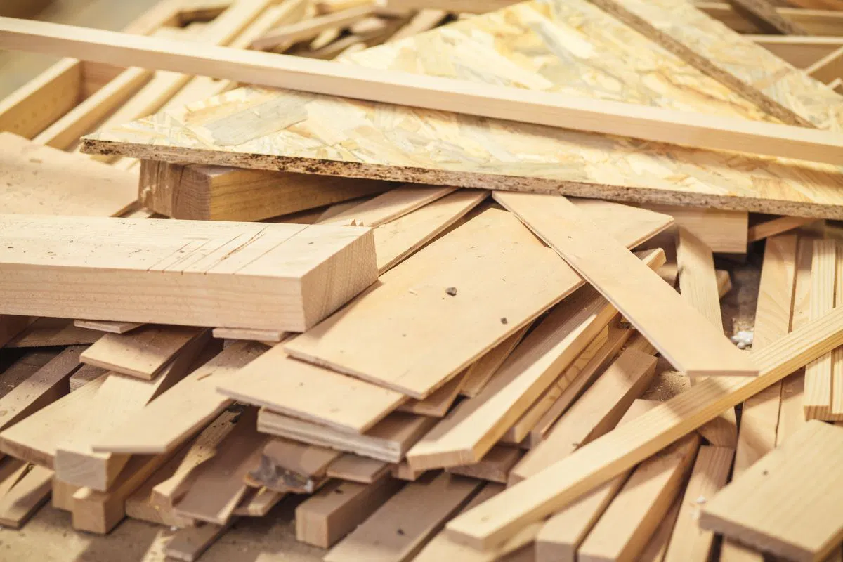 The timber is recycled for reuse.