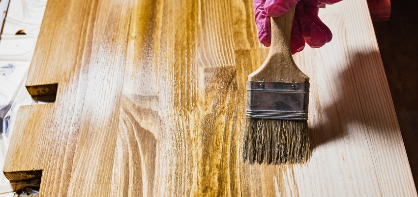 Applying protective finish to enhance water resistant wood surfaces