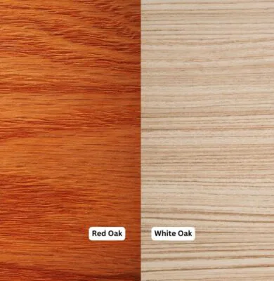 The red oak wood and white oak wood.