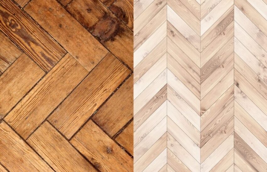 The chevron and herringbone flooring.