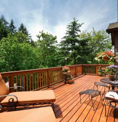 The home has a relaxing deck perfect for family bonding.