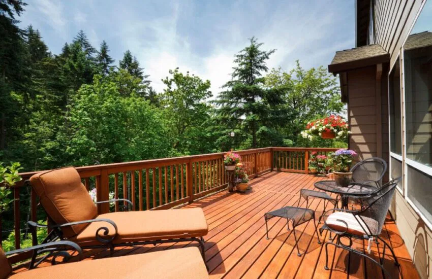 The home has a relaxing deck perfect for family bonding.