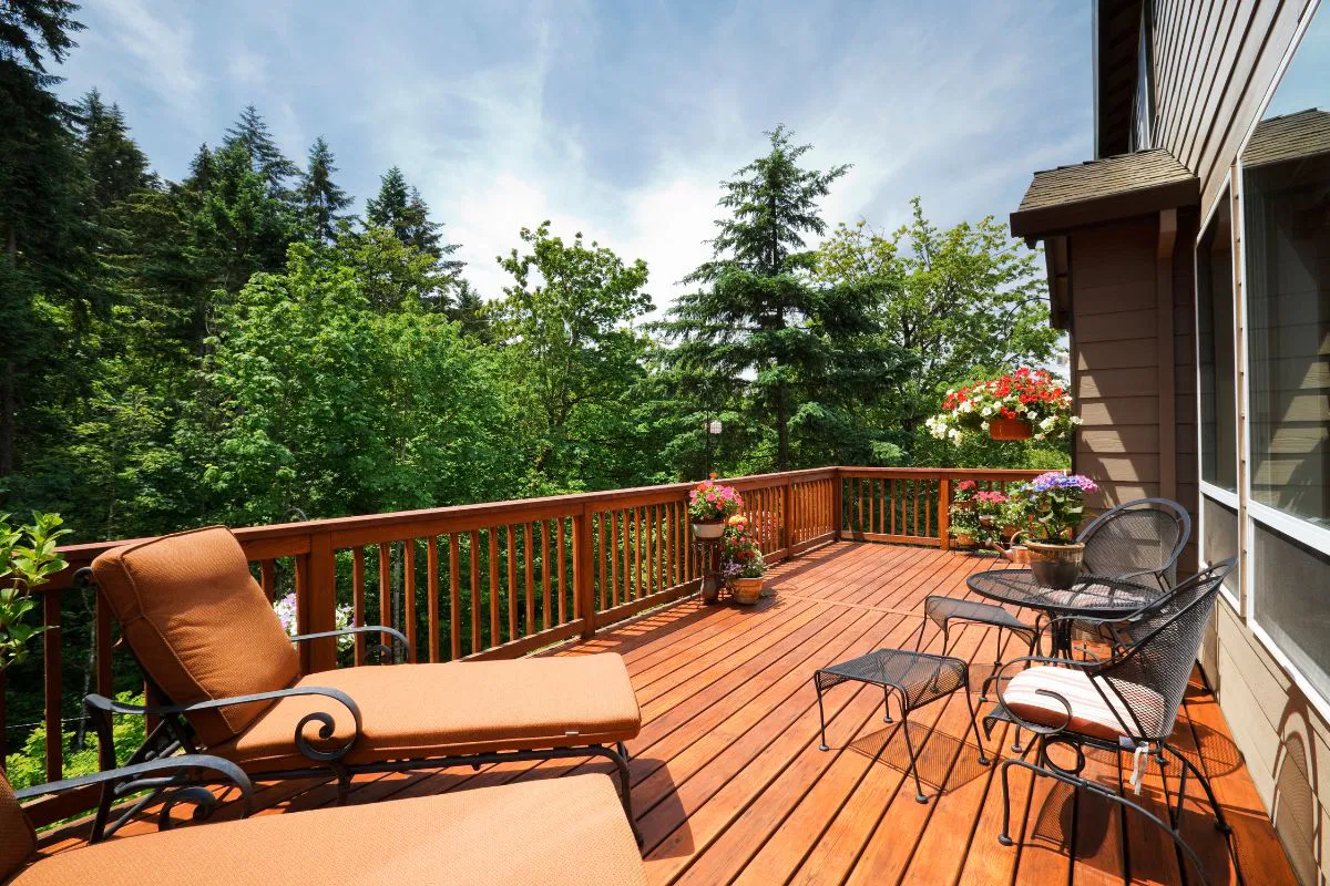 The home has a relaxing deck perfect for family bonding.