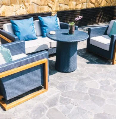 A mid-century modern outdoor furniture.