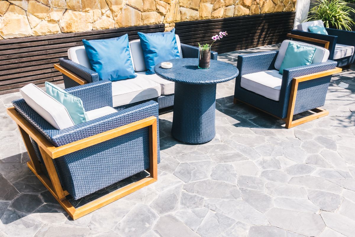 A mid-century modern outdoor furniture.