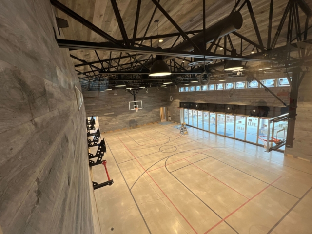 Newly Aged Grey Board Backplaned and Shiplapped Walls and Ceiling  - Basketball Court