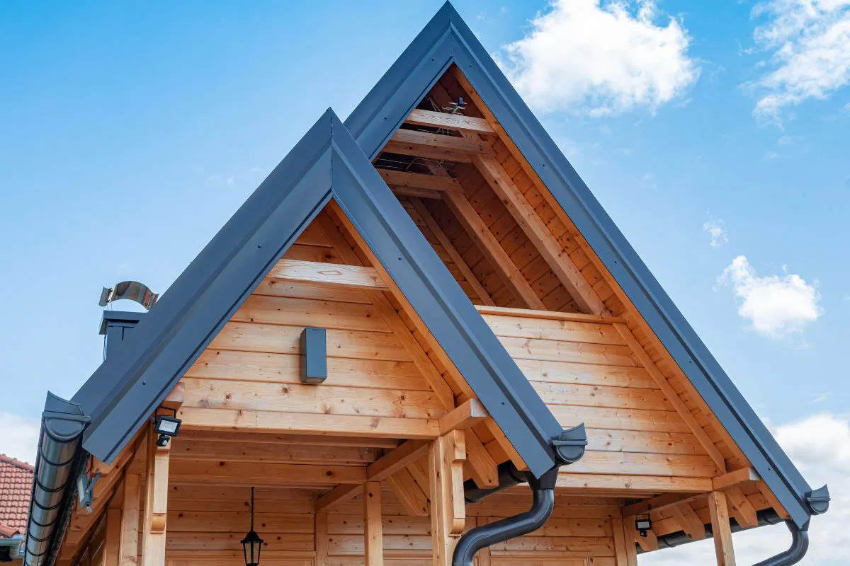 A newly renovated timber frame farmhouse.