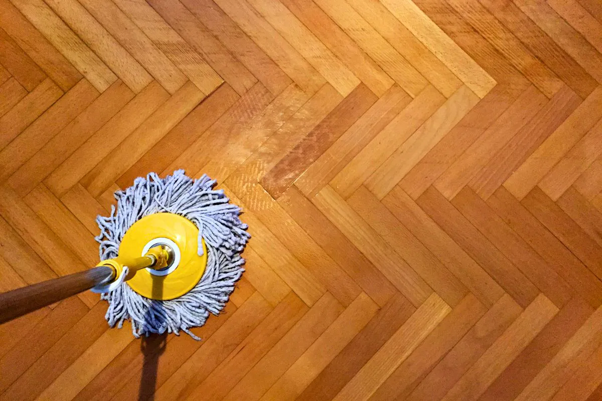 how-to-clean-unsealed-wood-floors1 A visual showing how to clean unsealed wood floors without causing damage