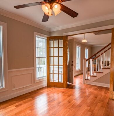 Classic French doors opening to a bright space, highlighting the best interior doors for modern homes.