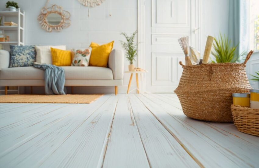 how to paint wood floors (2) The house has newly painted wooden floors.
