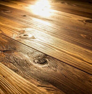 Dark wooden floor.