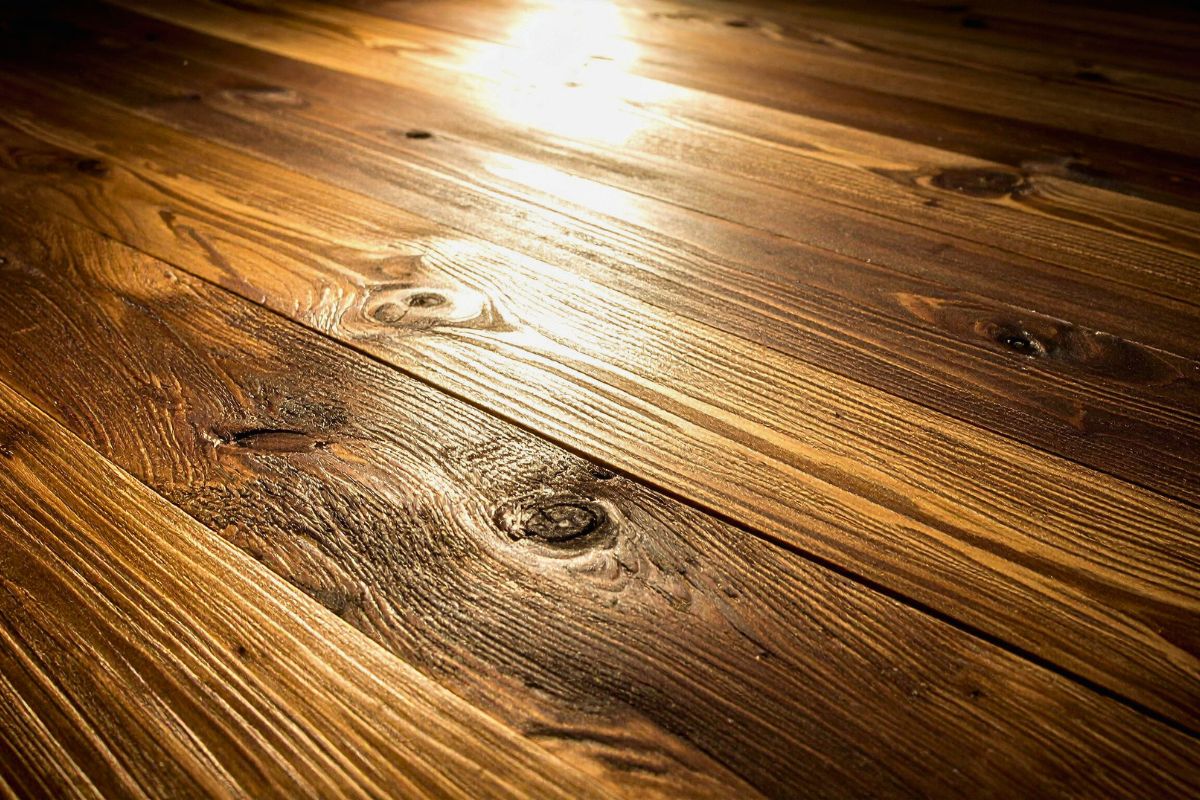 Dark wooden floor.