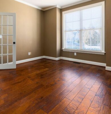 The house has signs of a sagging floor.