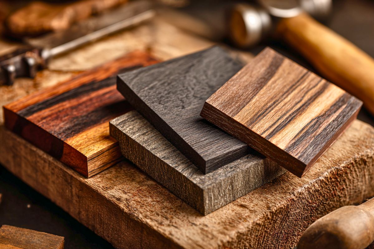 Dark wood types are admired for their rich tones, dramatic grains, and inherent strength.