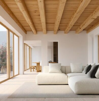 A wooden ceiling can transform a room’s atmosphere, making it feel cozier, grander, or more sophisticated.