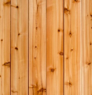 Warm natural cedar wood wall paneling with beautiful knots and grain, showing what is cedar wood used for